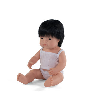 Miniland Miniland - POP AZIATISCHE JONGEN 38cm, met vanillegeur, waterdicht, anatomisch  correct, in vinyl, in geschenkdoos. Made in Spain, 10m+