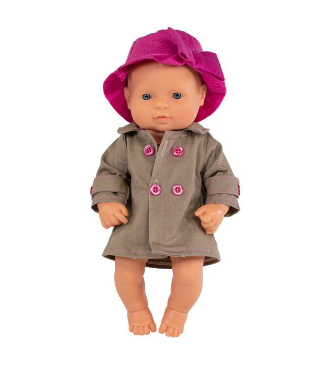 Miniland Miniland - BABYPOP EUROPEES MEISJE met KLEERTJES 32cm, met vanillegeur, waterdicht, anatomisch correct, in vinyl. Made in Spain, 3+