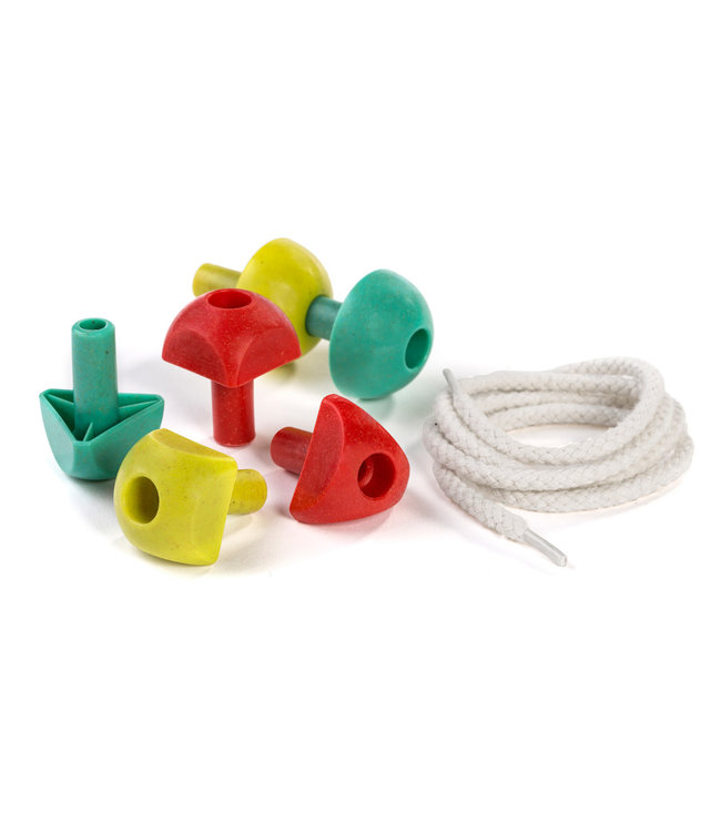 Miniland Miniland - NAGELSPEL, 18 nagels, bord 19x19cm, 3 katoenen koordjes en 8  voorbeelden, 3+