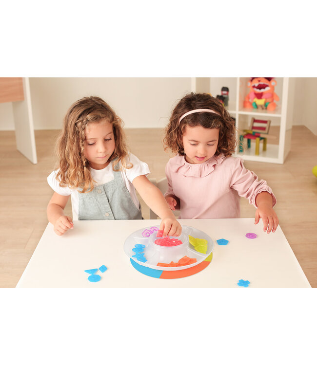 Miniland Miniland - SORTEERSCHALEN diam.26cm, doorzichtig, geschikt voor lightpad, 4 schalen en 1 speelkaart, 2+