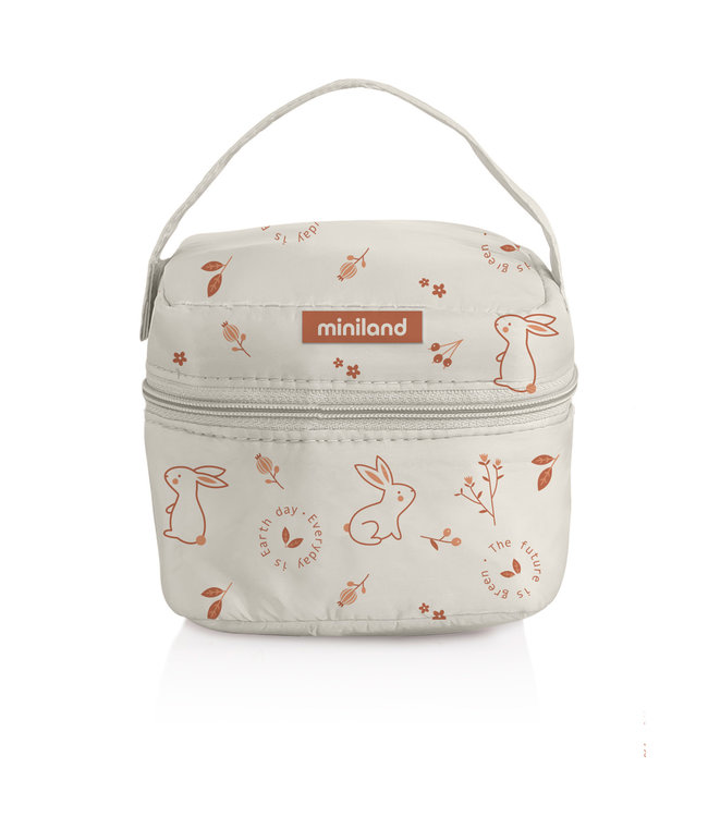 Miniland Miniland - THERMOSZAK KONIJN 11x12x11cm, met 2 glazen potjes (160ml), ecofriendly  collectie, BPA vrij