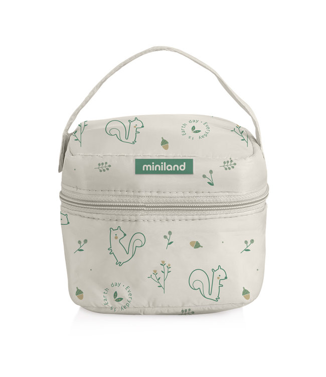 Miniland Miniland - THERMOSZAK EEKHOORN 11x12x11cm, met 2 glazen potjes (160ml),  ecofriendly collectie, BPA vrij