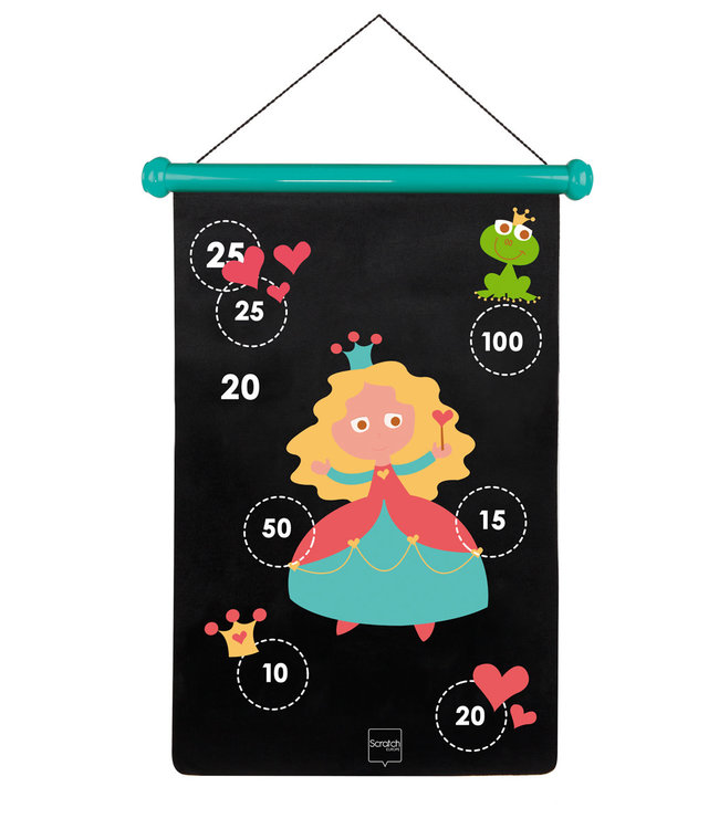 Scratch Scratch - Active Play: MAGNETISCHE DARTS Prinses 36x55cm, 2-zijdig bedrukt, in tube, 5+
