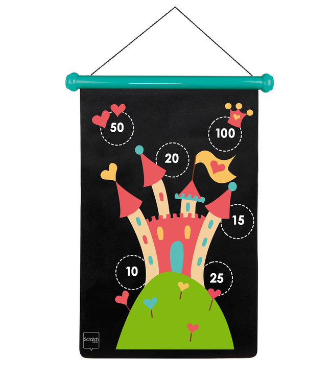 Scratch Scratch - Active Play: MAGNETISCHE DARTS Prinses 36x55cm, 2-zijdig bedrukt, in tube, 5+