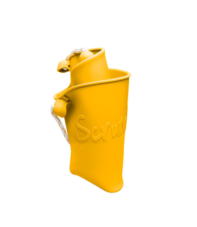 Scrunch Scrunch - EMMER mosterd diam.15cm, 1.5l inhoud, handvaten met touw, opvouwbaar, 100% siliconen, recycleerbaar, 12m+