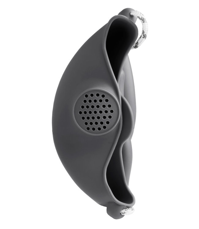 Scrunch Scrunch - GIETER koel grijs diam.12x10cm, handvaten met touw, opvouwbaar, 100% siliconen, recycleerbaar, 12m+