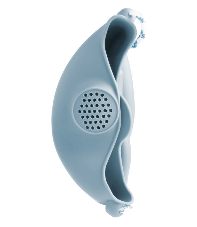 Scrunch Scrunch - GIETER eendenei blauw diam.12x10cm, handvaten met touw, opvouwbaar, 100% siliconen, recycleerbaar, 12m+