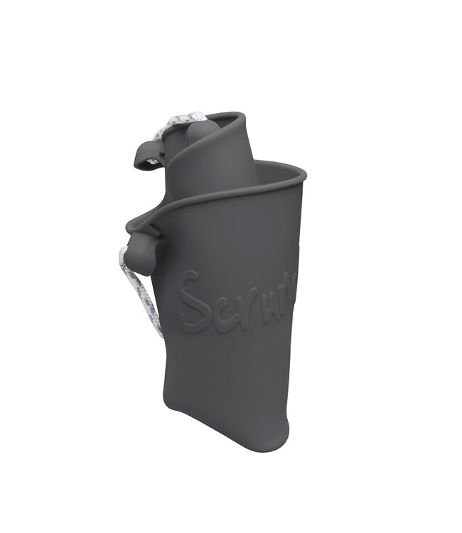 Scrunch Scrunch - EMMER koel grijs diam.15cm, 1.5l inhoud, handvaten met touw, opvouwbaar, 100% siliconen, recycleerbaar, 12m+