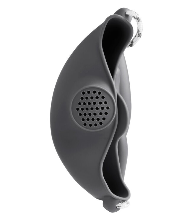 Scrunch Scrunch - GIETER koel grijs diam.12x10cm, handvaten met touw, opvouwbaar, 100% siliconen, recycleerbaar, 12m+