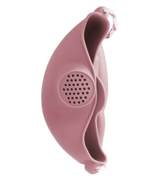 Scrunch Scrunch - GIETER oud roze diam.12x10cm, handvaten met touw, opvouwbaar, 100% siliconen, recycleerbaar, 12m+