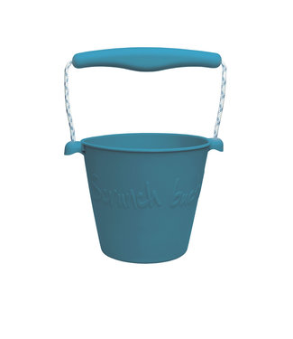 Scrunch Scrunch - EMMER grijsblauw diam.15cm, 1.5l inhoud, handvaten met touw, opvouwbaar, 100% siliconen, recycleerbaar, 12m+