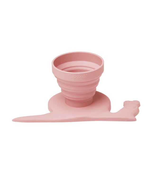 Scrunch Scrunch - REGENWATERMETER met SLAK oud roze 21x11x3,5-8,5cm, 100% siliconen, recycleerbaar, 12m+