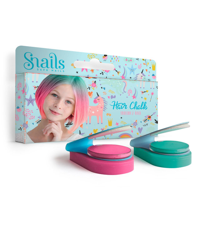 Snails Snails - Haarkrijt: EENHOORN, geschenkverpakking met 2 kleuren haarkrijt