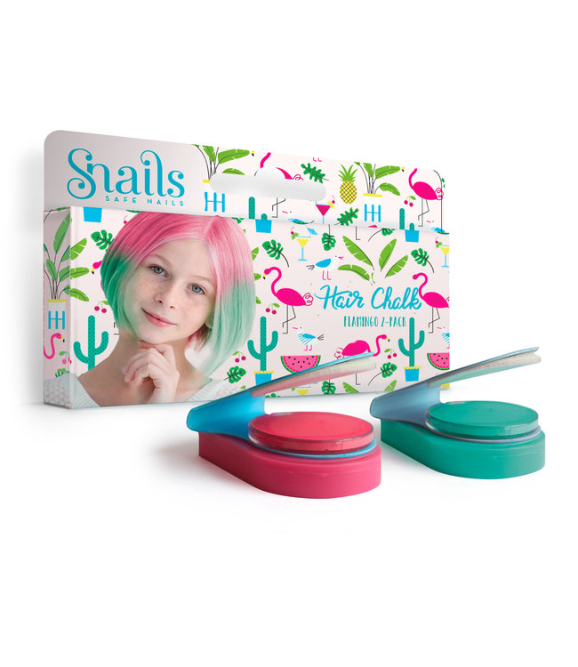 Snails Snails - Haarkrijt: FLAMINGO, geschenkverpakking met 2 kleuren haarkrijt