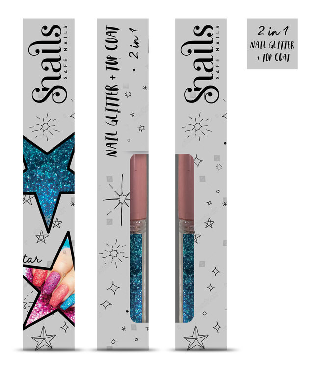 Snails Snails - Nail glitter 2-in-1 Magic Dust Blauw, 3+