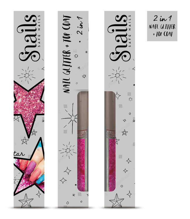 Snails Snails - Nail glitter 2-in-1 Magic Dust Roze, 3+
