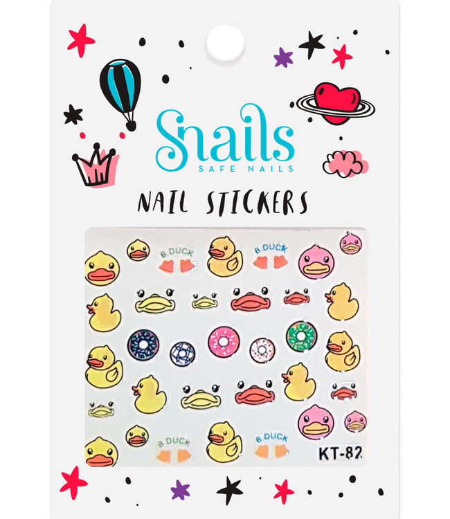 Snails Snails - Nagelstickers: KWAAK KWAAK. Instant opplakbare 3D nail art