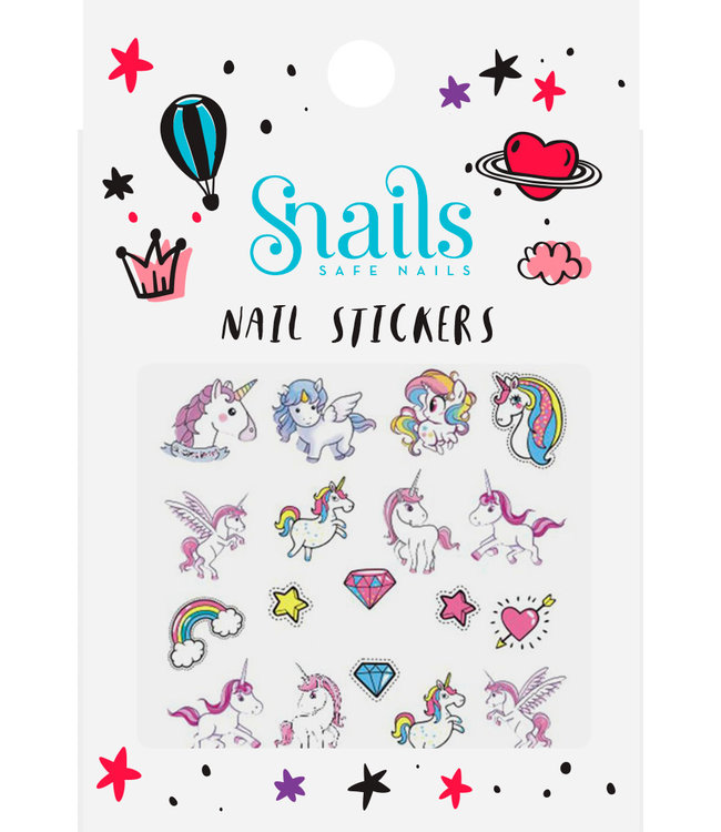 Snails Snails - Nagelstickers: EENHOORN. Instant opplakbare 3D nail art