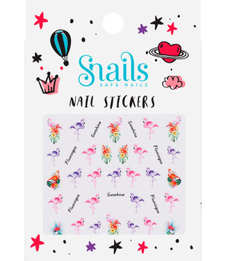 Snails Snails - Nagelstickers: FLAMINGO'S. Instant opplakbare 3D nail art