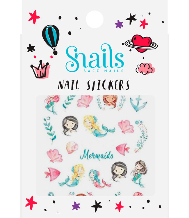 Snails Snails - Nagelstickers: ZEEMEERMINNEN. Instant opplakbare 3D nail art