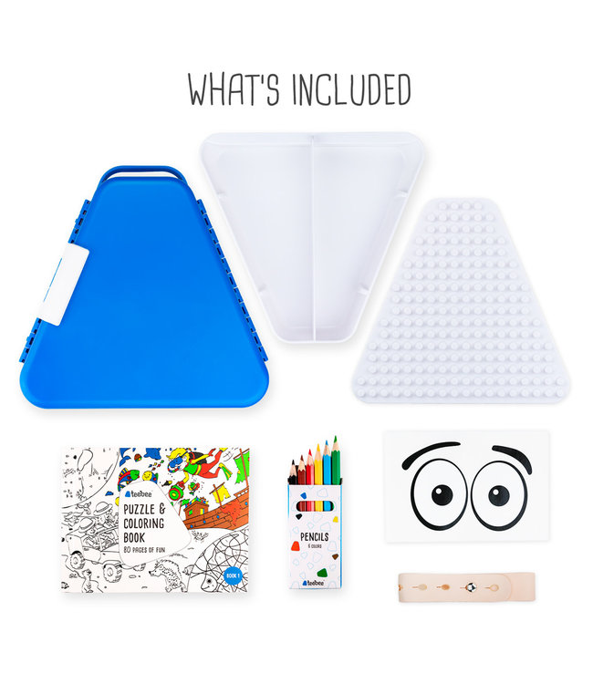 Trunki Trunki - TEEBEE Terrance Blauw - Kids Travel Toy Box, bevat een leuk activiteitenboekje, kleurpotloden en stickers, in doos 15,5x18x18cm,Â 3+