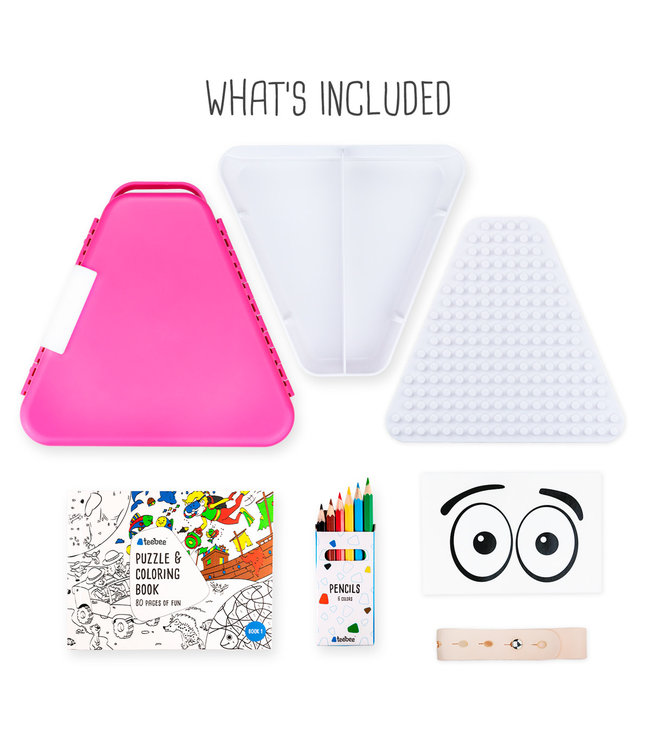 Trunki Trunki - TEEBEE Trixie Roze - Kids Travel Toy Box, bevat een leuk activiteitenboekje, kleurpotloden en stickers, in doos 15,5x18x18cm,Â 3+