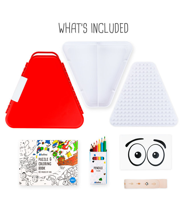 Trunki Trunki - TEEBEE Trunki Rood - Kids Travel Toy Box, bevat een leuk activiteitenboekje, kleurpotloden en stickers, in doos 15,5x18x18cm,Â 3+