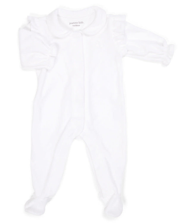 Poetree Kids Poetree Kids - Babypakje Velours met Ruffles Wit