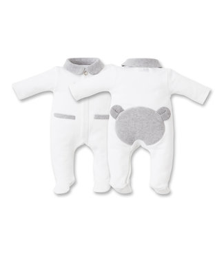 First First - rompersuit   FIRST TEDDY ESSENTIALS GREY white-grey