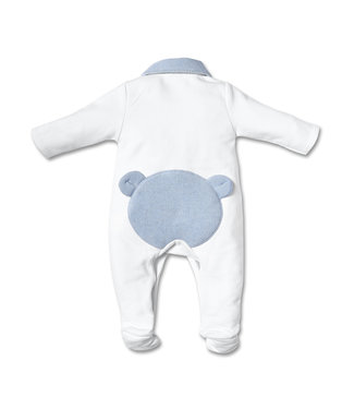 First First - rompersuit   FIRST TEDDY ESSENTIALS AZZURO white-azurro