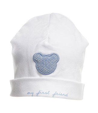 First First - bonnet   FIRST TEDDY ESSENTIALS AZZURO white-azzuro