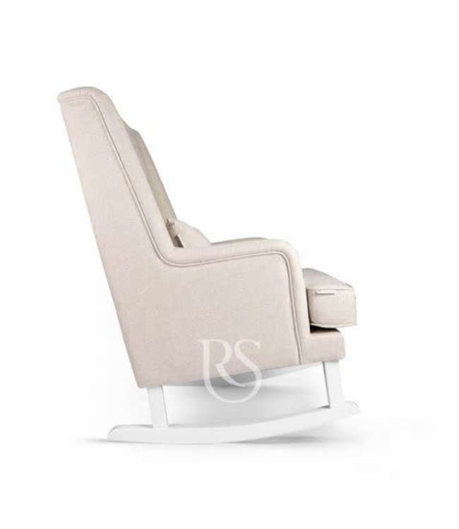 Rocking Seats Rocking Seats - Bliss Rocker - natural linen beige, white legs
