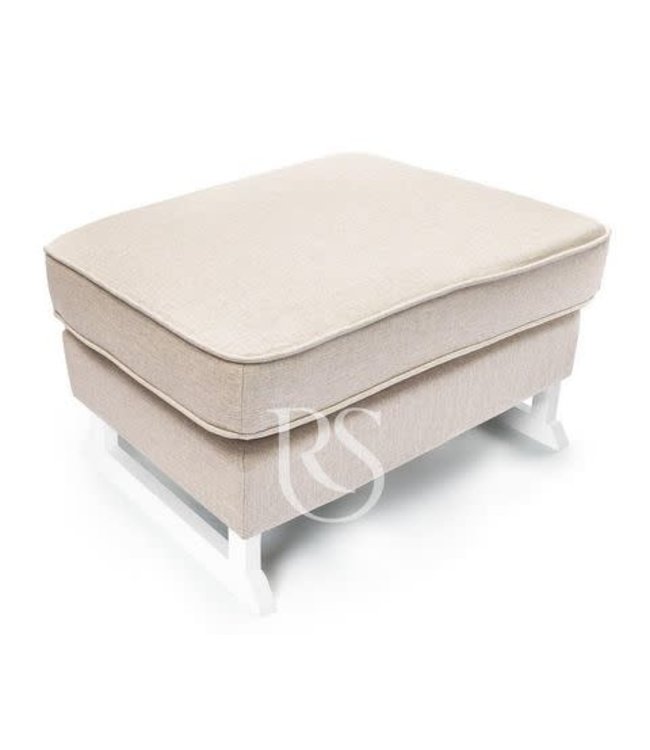 Rocking Seats Rocking Seats - Bliss Footstool - natural linen beige, white legs