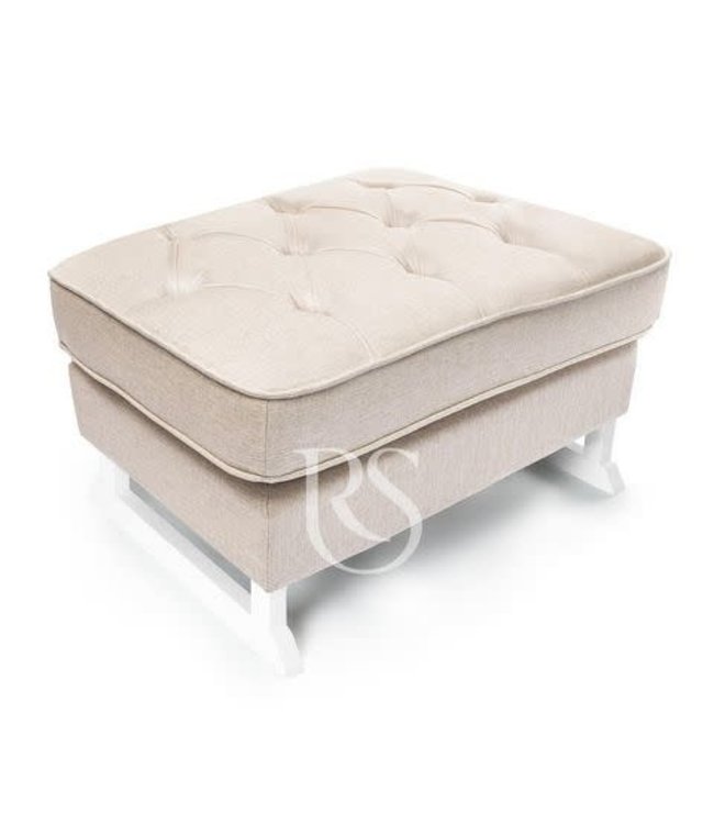 Rocking Seats Rocking Seats - Royal Footstool - natural linen beige, white legs