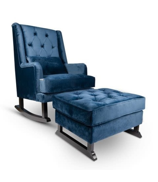 Rocking Seats Rocking Seats - Royal Footstool velvet petrol blue, black legs