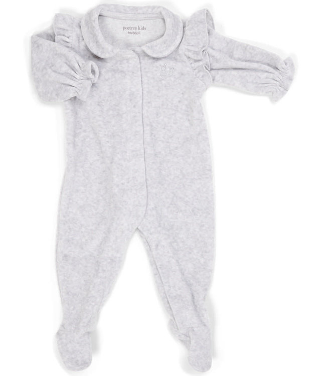 Poetree Kids Poetree Kids - Babypakje Velours Met Ruffles - Licht Grijs