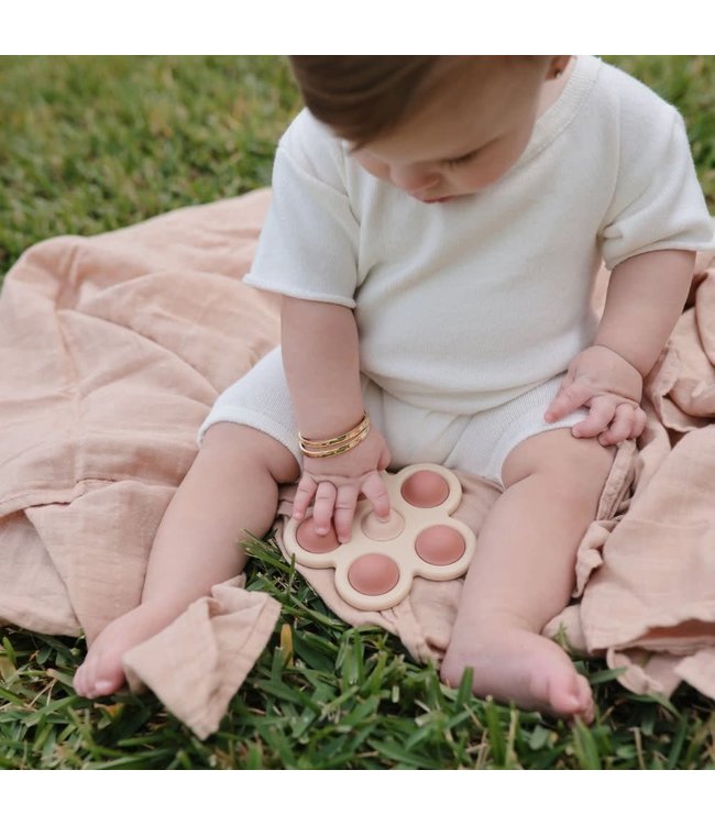 Mushie Mushie - Press Toy Flower - Soft Lilac/Daffodil/Ivory