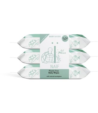 Naif Naif - Na‚àö√òf Plastic Free Baby Wipes 3 x 54 tissues 3 pack