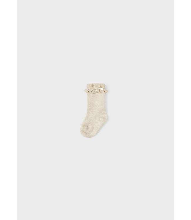 Mayoral Mayoral - Sokjes Met Strikje op Zijkant - Beige/Goud