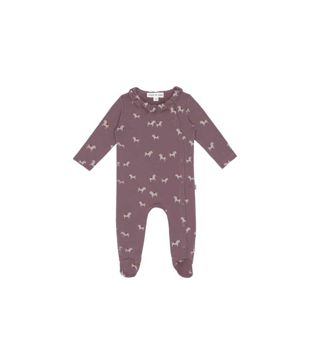 House Of Jamie - Girls Babysuit - Plum Dala Horse