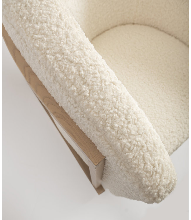 Rocking Seats Rocking Seats - Cruz Rocker TEDDY - Off-white Teddy, natural legs
