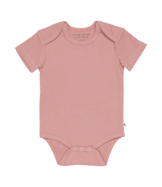 Little Dutch Little Dutch - Romper korte mouw Rib Vintage Pink