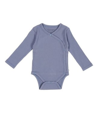 Little Dutch Little Dutch - Romper overslag lange mouw Rib Blue