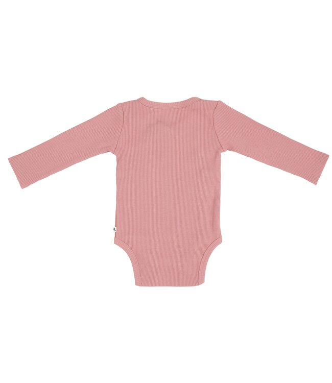 Little Dutch Little Dutch - Romper overslag lange mouw Rib Vintage Pink