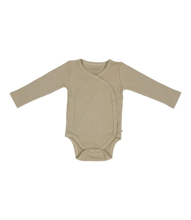 Little Dutch Little Dutch - Romper overslag lange mouw Rib Olive