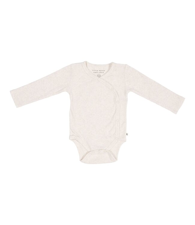 Little Dutch Little Dutch - Romper overslag lange mouw Rib Sand