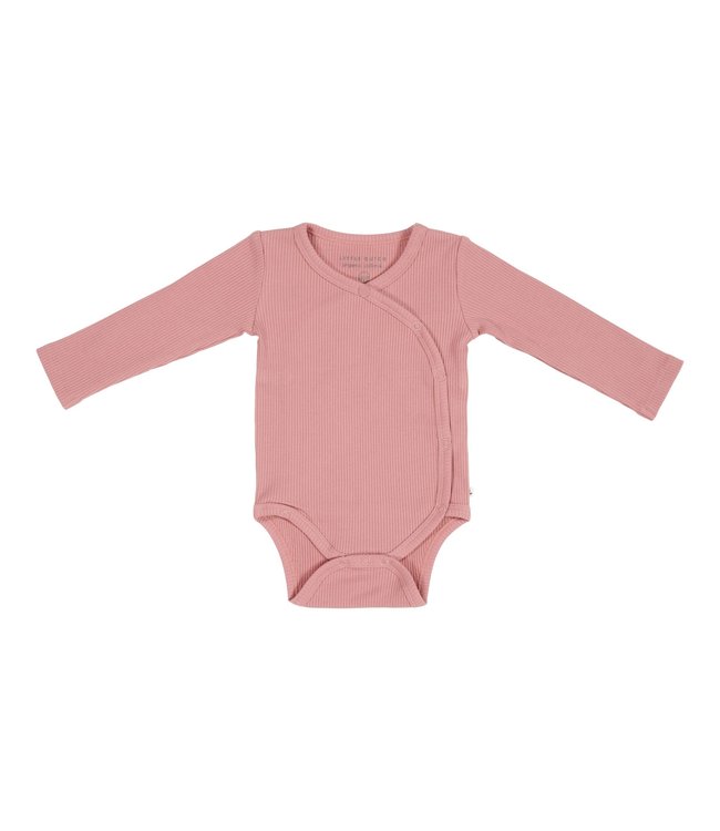 Little Dutch Little Dutch - Romper overslag lange mouw Rib Vintage Pink