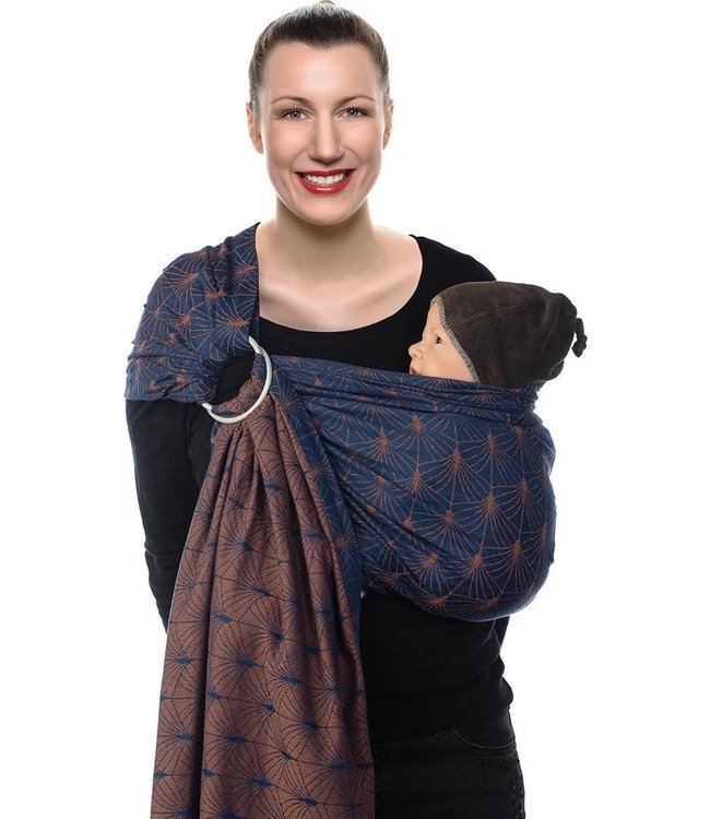 Babylonia baby carriers - BB-sling - Ornate blue - gathered