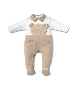 First First - BO B Rompersuit Xl Fur Teddy On Frontside - White Beige