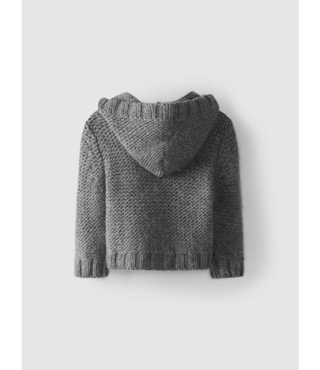 Laranjinha Laranjinha - Knit Coat With Hood - Anthracite